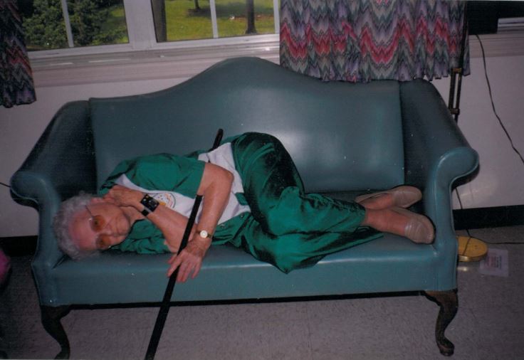 Resting After Exercising The West End Home For Ladies Healthcare Center, Activity Room 2818 Vanderbilt Place, circa 1999 Mrs. Moselle Florence Martin (1911-2006)
