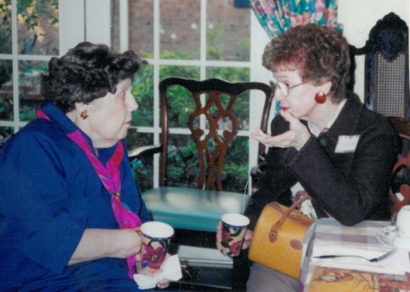 Appreciation Tea held in honor of the Auxiliary and Board of Directors of The West End Home For Ladies by the Ladies of The West End Home The West End Home For Ladies, 2818 Vanderbilt Place,  Tuesday, November 2, 1999 (L to R) Miss Mary Elizabeth Allen (1911-2004), Caroline Williams, Auxiliary, The West End Home For Ladies 